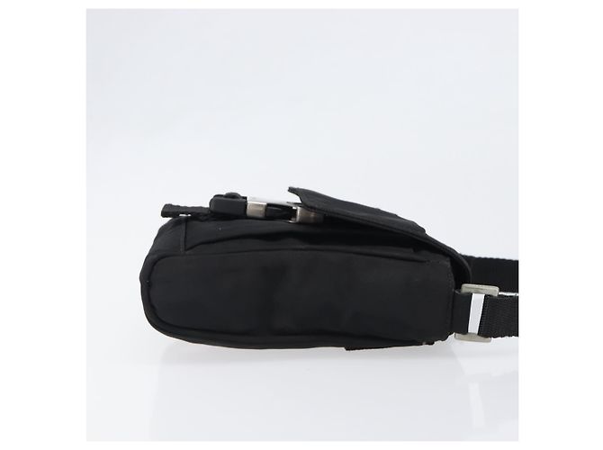 PRADA Schultertasche Nylon Schwarz Silber Auth 197869 - Ansicht 3