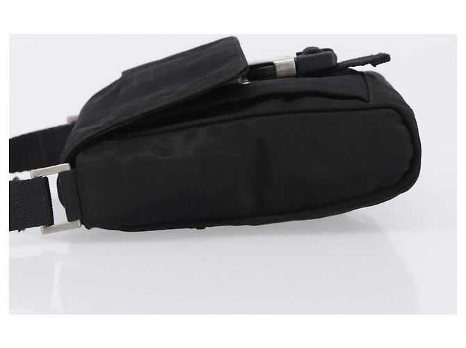 PRADA Schultertasche Nylon Schwarz Silber Auth 197869 - Ansicht 4