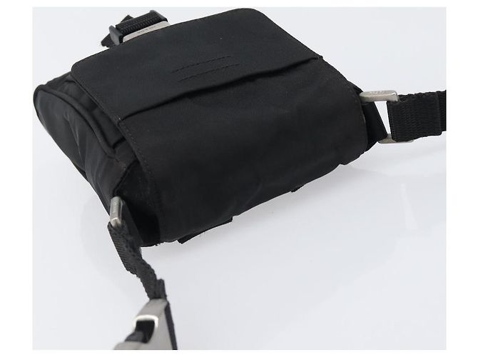 PRADA Schultertasche Nylon Schwarz Silber Auth 197869 - Ansicht 6
