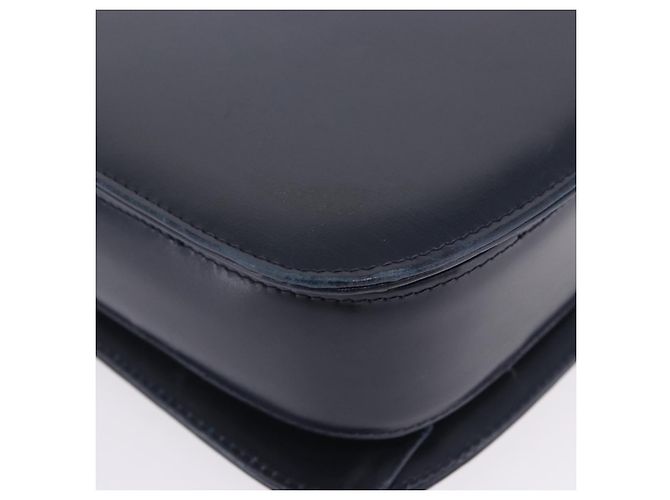 Borsa a tracolla GUCCI in pelle blu navy e tono oro Auth 201158 - vista 17