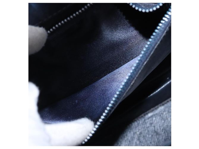 Borsa a tracolla GUCCI in pelle blu navy e tono oro Auth 201158 - vista 26