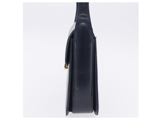 Borsa a tracolla GUCCI in pelle blu navy e tono oro Auth 201158 - vista 4