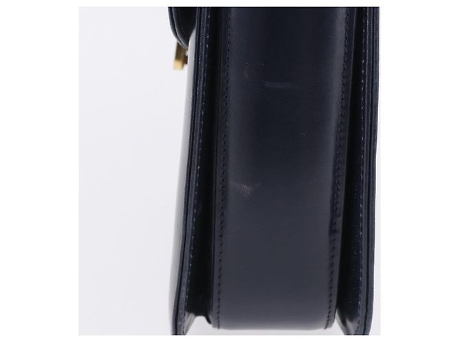 Borsa a tracolla GUCCI in pelle blu navy e tono oro Auth 201158 - vista 5