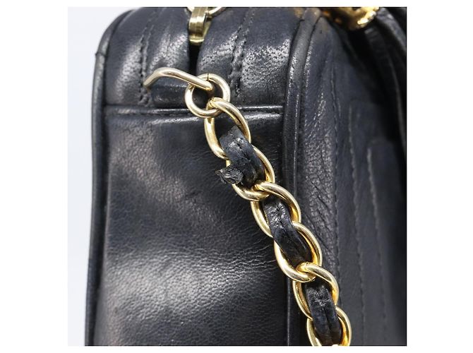 Borsa a tracolla CHANEL Matelasse con catena in pelle d'agnello nera e oro CC Auth 200959V Nero D'oro - vista 10