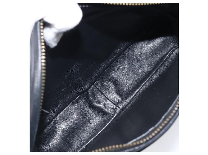 Borsa a tracolla CHANEL Matelasse con catena in pelle d'agnello nera e oro CC Auth 200959V Nero D'oro - vista 11