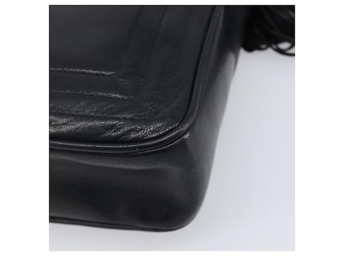 Borsa a tracolla CHANEL Matelasse con catena in pelle d'agnello nera e oro CC Auth 200959V Nero D'oro - vista 16