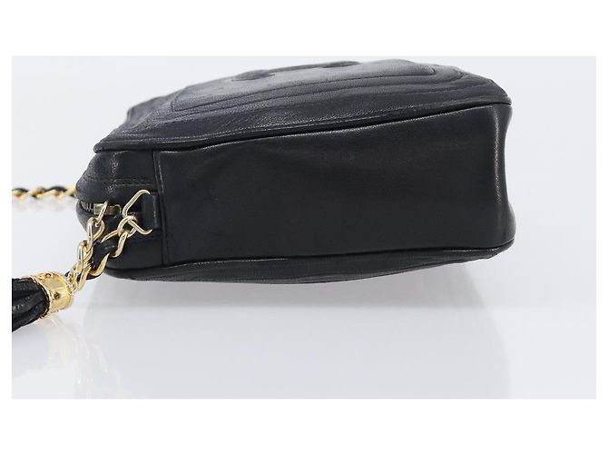 Borsa a tracolla CHANEL Matelasse con catena in pelle d'agnello nera e oro CC Auth 200959V Nero D'oro - vista 4