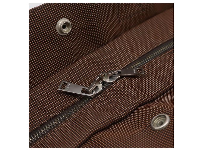 Hermès HERMES Her Line Tote MM Tote Bag Canvas Brown Silver Auth 203788 Braun Silber - Ansicht 17