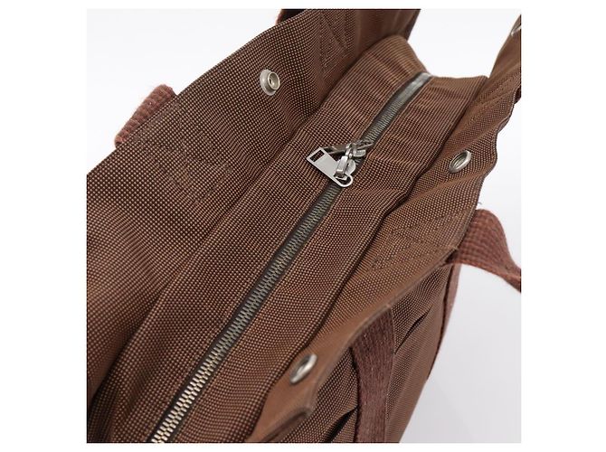 Hermès HERMES Her Line Tote MM Tote Bag Canvas Brown Silver Auth 203788 Braun Silber - Ansicht 6