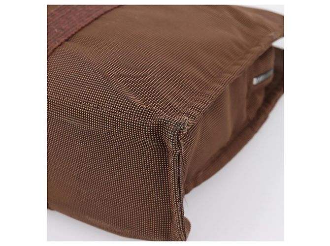 Hermès HERMES Her Line Tote MM Tote Bag Canvas Brown Silver Auth 203788 Braun Silber - Ansicht 9