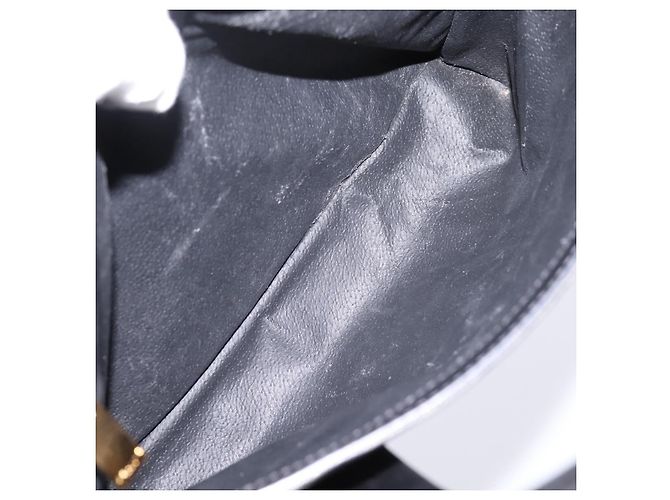 Céline Borsa a mano circolare CELINE Macadam Canvas PVC Pelle Nero Oro Auth 202882 D'oro - vista 10