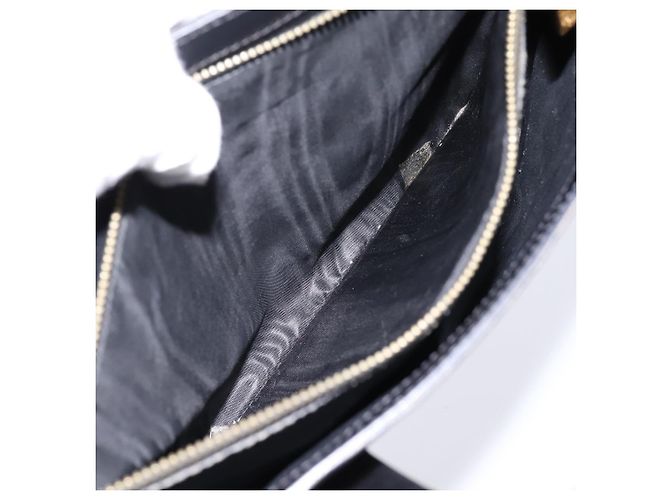 Céline Borsa a mano circolare CELINE Macadam Canvas PVC Pelle Nero Oro Auth 202882 D'oro - vista 11
