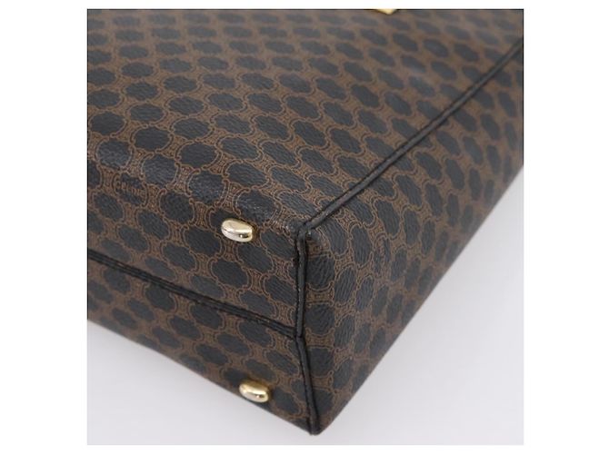 Céline Borsa a mano circolare CELINE Macadam Canvas PVC Pelle Nero Oro Auth 202882 D'oro - vista 15