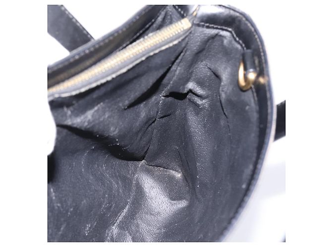 Céline Borsa a mano circolare CELINE Macadam Canvas PVC Pelle Nero Oro Auth 202882 D'oro - vista 19