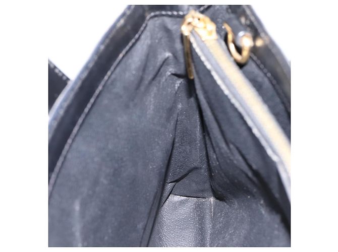 Céline Borsa a mano circolare CELINE Macadam Canvas PVC Pelle Nero Oro Auth 202882 D'oro - vista 20