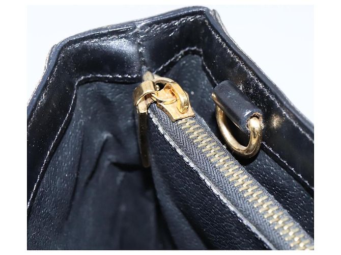 Céline Borsa a mano circolare CELINE Macadam Canvas PVC Pelle Nero Oro Auth 202882 D'oro - vista 21