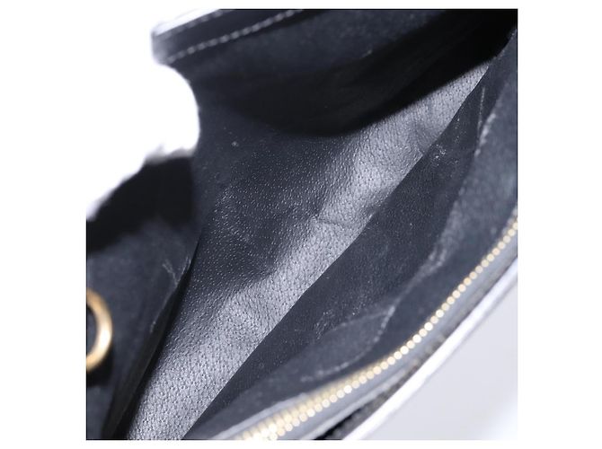 Céline Borsa a mano circolare CELINE Macadam Canvas PVC Pelle Nero Oro Auth 202882 D'oro - vista 22