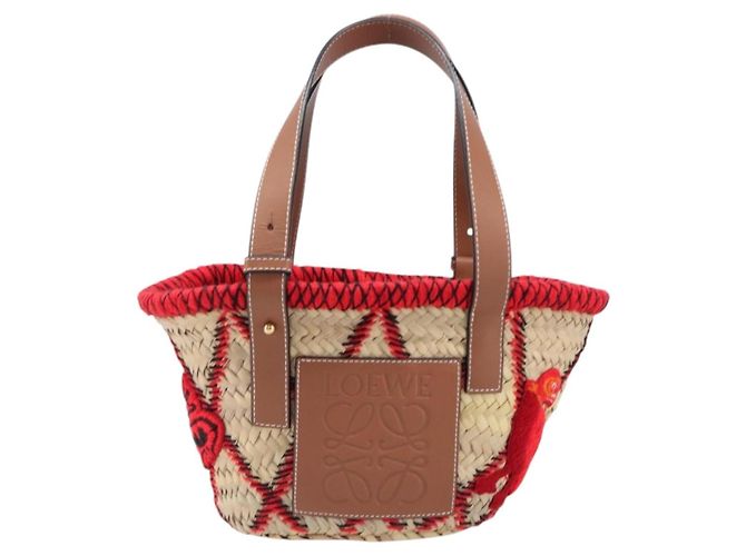 LOEWE Körbtasche aus Raffia William D. Morgan Collaboration Beige Auth BA15634SAM Golden - Ansicht 13