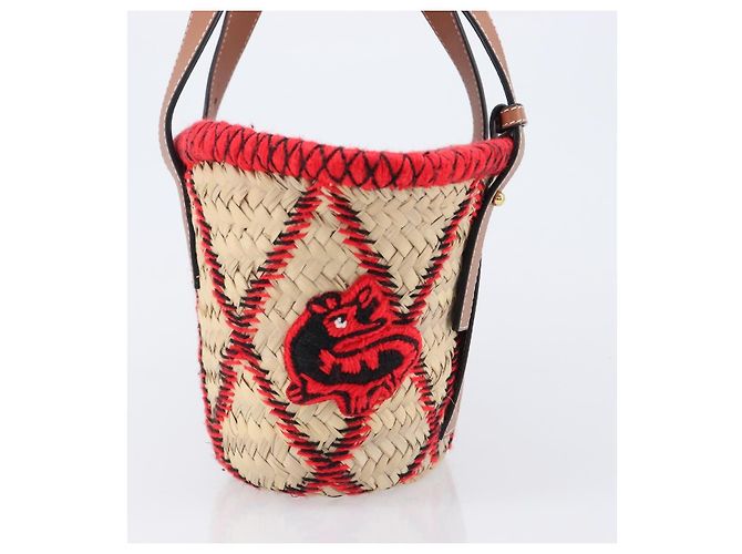 LOEWE Körbtasche aus Raffia William D. Morgan Collaboration Beige Auth BA15634SAM Golden - Ansicht 4