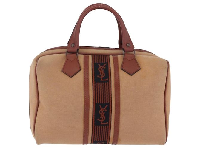 Autre Marque Borsa a mano SAINT LAURENT Canvas Beige Brown Auth ka6114 Marrone - vista 2