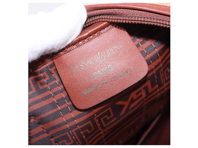 Autre Marque Borsa a mano SAINT LAURENT Canvas Beige Brown Auth ka6114 Marrone - vista 20