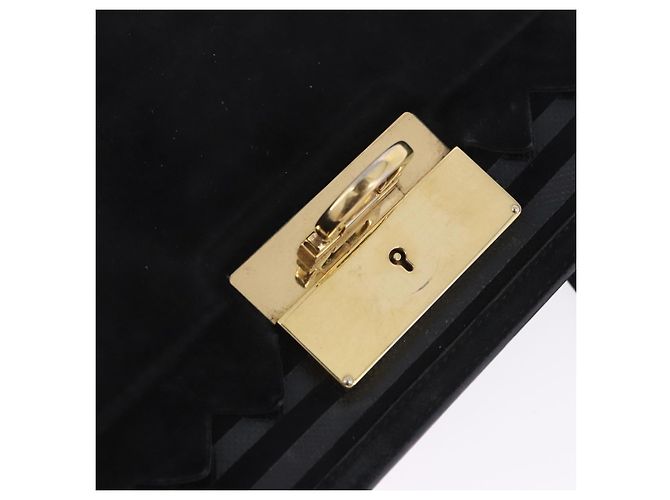 Borsa Salvatore Ferragamo Gancini in camoscio 2way nera tono oro Auth ka6147 Nero - vista 23