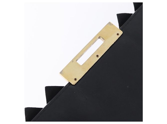 Borsa Salvatore Ferragamo Gancini in camoscio 2way nera tono oro Auth ka6147 Nero - vista 24