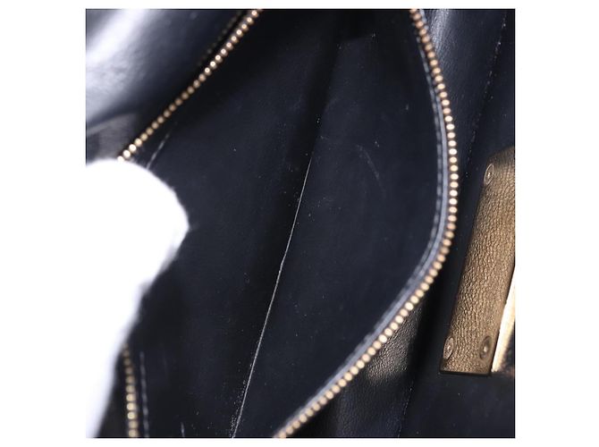 Borsa Salvatore Ferragamo Gancini in camoscio 2way nera tono oro Auth ka6147 Nero - vista 28