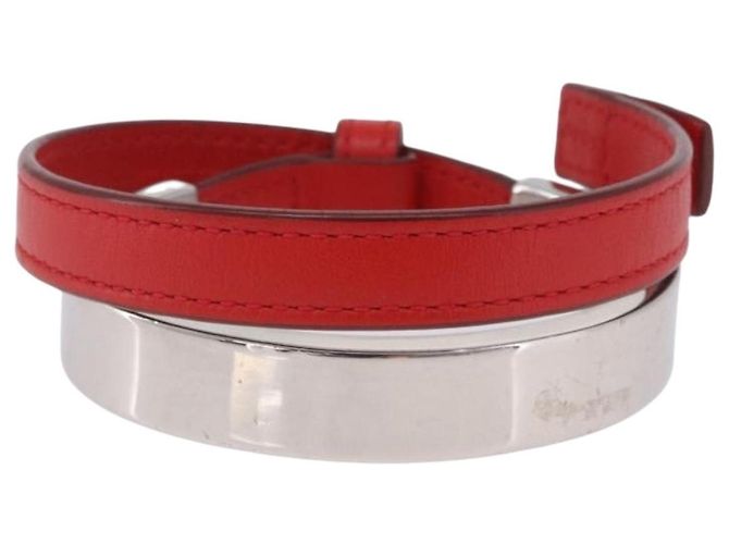 Bracciale LOEWE in pelle rossa argento autentico 203313A Rosso - vista 2