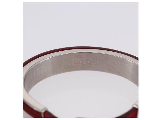 Bracciale LOEWE in pelle rossa argento autentico 203313A Rosso - vista 6