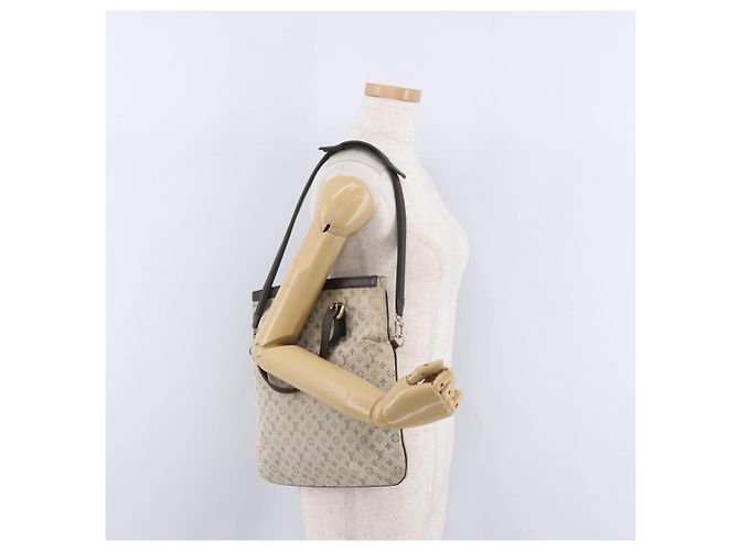 Borsa Tote 2 vie LOUIS VUITTON Monogram Mini Francoise Khaki M92209 LV Auth fm5439 Cachi - vista 26