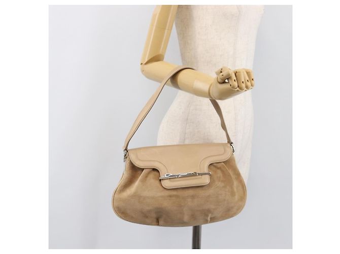 Borsa CARTIER PANTHERE Suede Beige Silver Auth 201200V Argento - vista 26