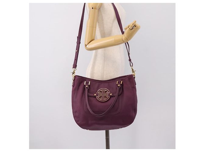 Borsa TORY BURCH in pelle 2way Viola Tono Oro Auth 203348A Porpora - vista 23