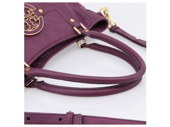 Borsa TORY BURCH in pelle 2way Viola Tono Oro Auth 203348A Porpora - vista 7