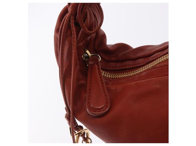 Borsa a tracolla Christian Dior in pelle marrone e oro Auth 202621V - vista 10