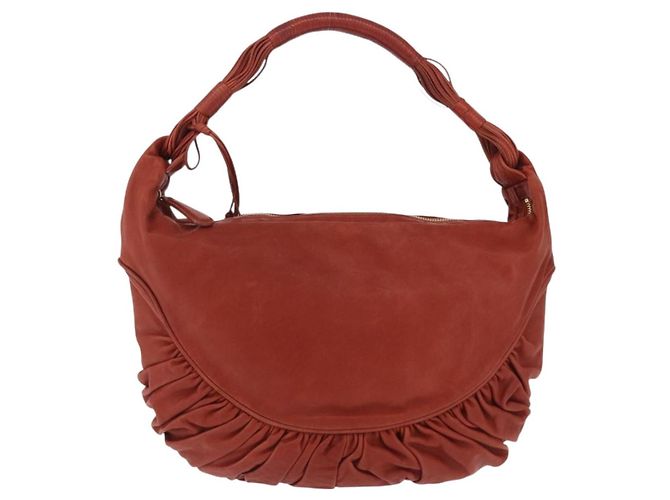 Borsa a tracolla Christian Dior in pelle marrone e oro Auth 202621V - vista 13