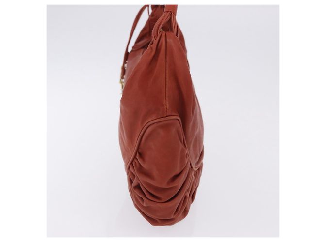 Borsa a tracolla Christian Dior in pelle marrone e oro Auth 202621V - vista 3