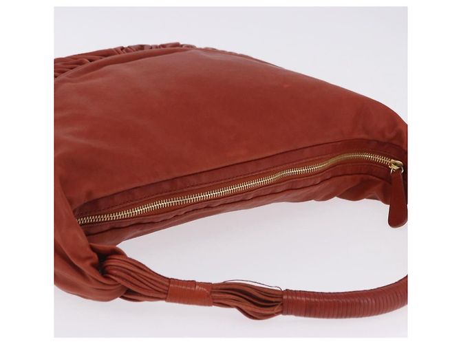 Borsa a tracolla Christian Dior in pelle marrone e oro Auth 202621V - vista 6