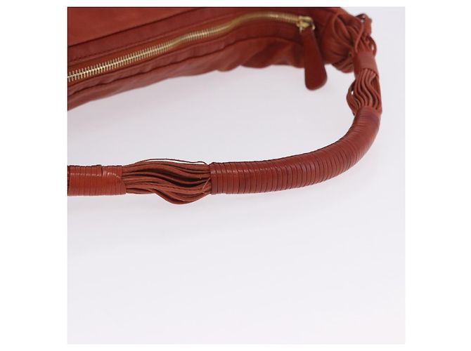 Borsa a tracolla Christian Dior in pelle marrone e oro Auth 202621V - vista 7