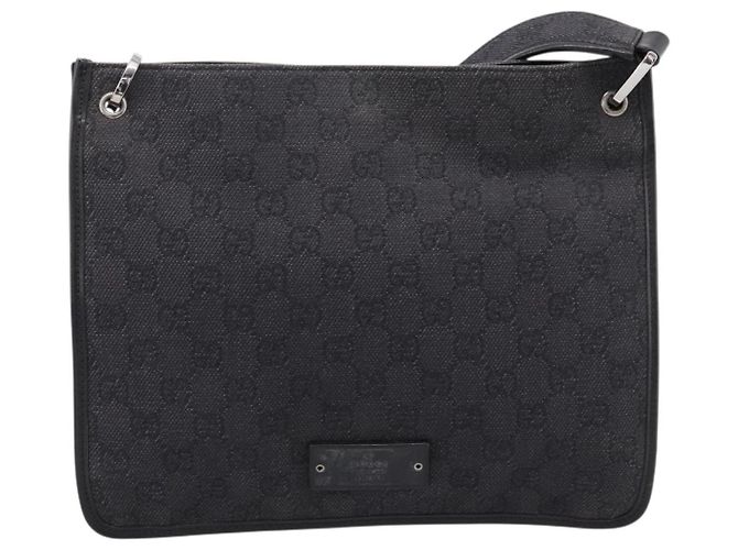 Borsa a tracolla GUCCI GG Canvas Nera 91762 Auth mr2911 Nero - vista 13