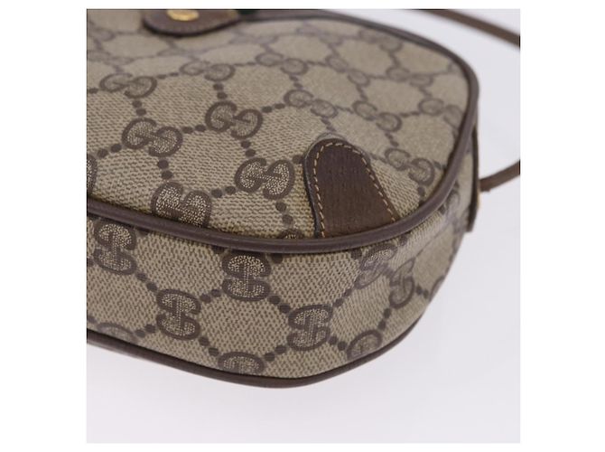 Borsa GUCCI GG Supreme Web Sherry Line PVC Beige Gold 89 02 066 Auth 201083 D'oro - vista 14
