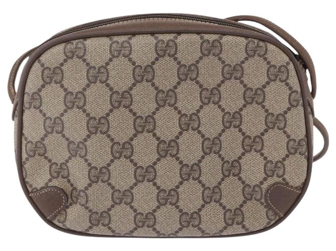 Borsa GUCCI GG Supreme Web Sherry Line PVC Beige Gold 89 02 066 Auth 201083 D'oro - vista 2