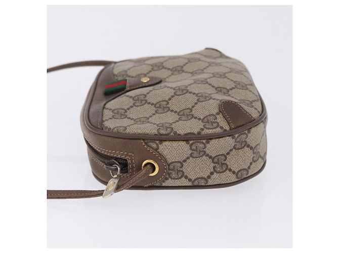 Borsa GUCCI GG Supreme Web Sherry Line PVC Beige Gold 89 02 066 Auth 201083 D'oro - vista 4