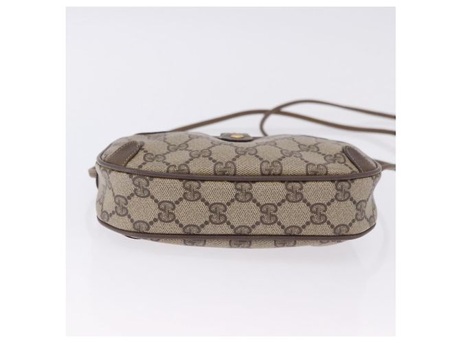 Borsa GUCCI GG Supreme Web Sherry Line PVC Beige Gold 89 02 066 Auth 201083 D'oro - vista 5