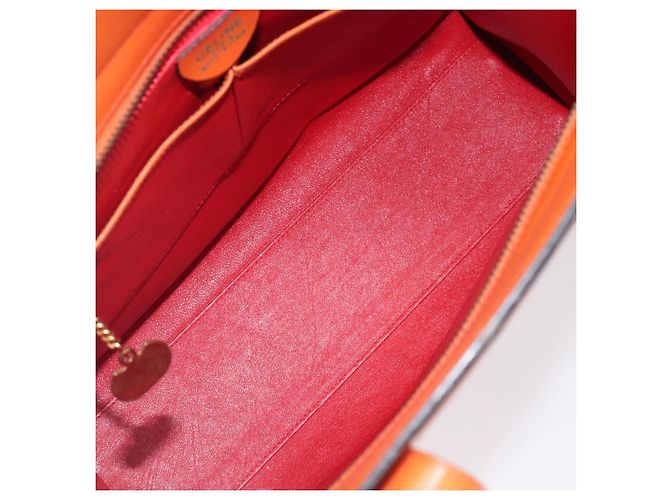 Céline CELINE Star Ball Tote Bag aus Leder Orange Goldfarben Auth 202281A - Ansicht 11