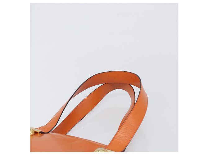 Céline CELINE Star Ball Tote Bag aus Leder Orange Goldfarben Auth 202281A - Ansicht 14