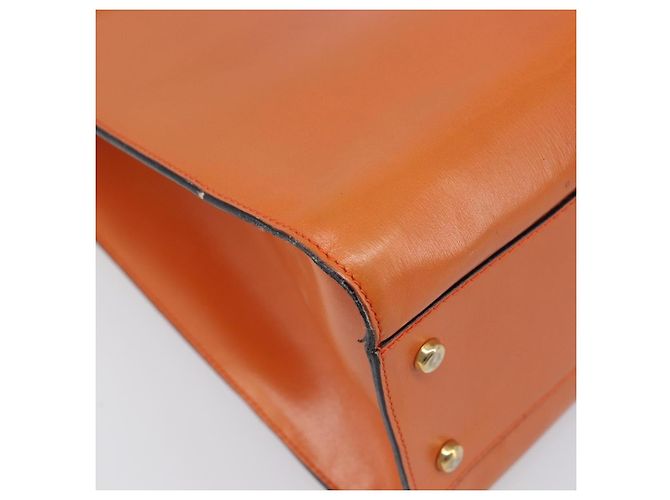 Céline CELINE Star Ball Tote Bag aus Leder Orange Goldfarben Auth 202281A - Ansicht 15