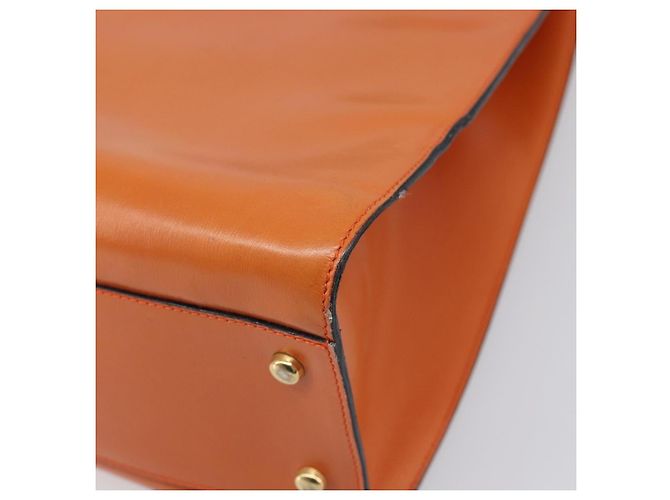 Céline CELINE Star Ball Tote Bag aus Leder Orange Goldfarben Auth 202281A - Ansicht 16