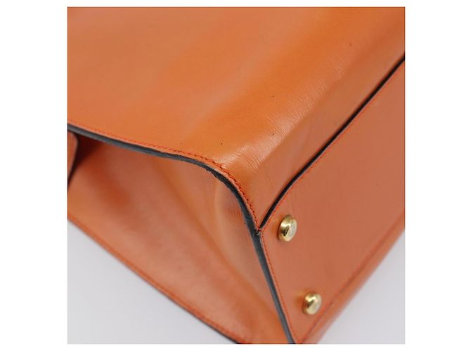 Céline CELINE Star Ball Tote Bag aus Leder Orange Goldfarben Auth 202281A - Ansicht 17