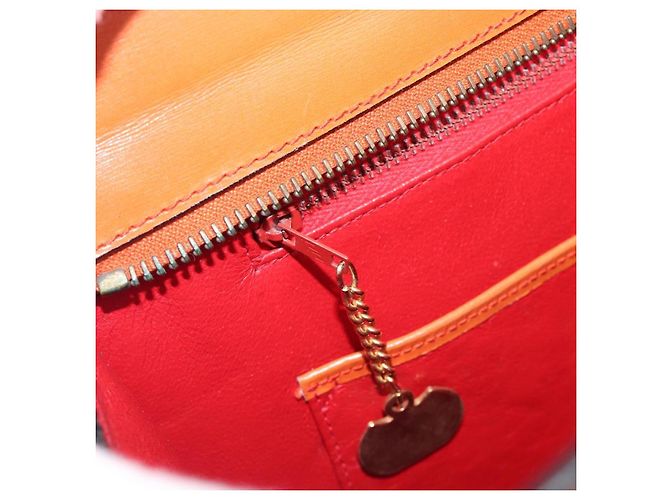 Céline CELINE Star Ball Tote Bag aus Leder Orange Goldfarben Auth 202281A - Ansicht 21